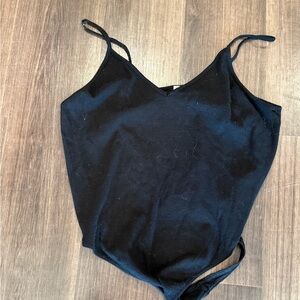Black Spaghetti Strap Bodysuit - BP